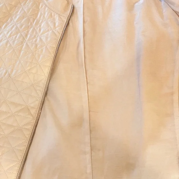 Lafayette 148 New York Cream Quilted Bomber Jacket Size XL ✨PRISTINE CONDITION✨ - Picture 7 of 8